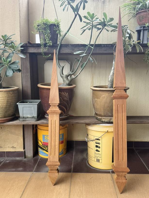Chengal roof finials